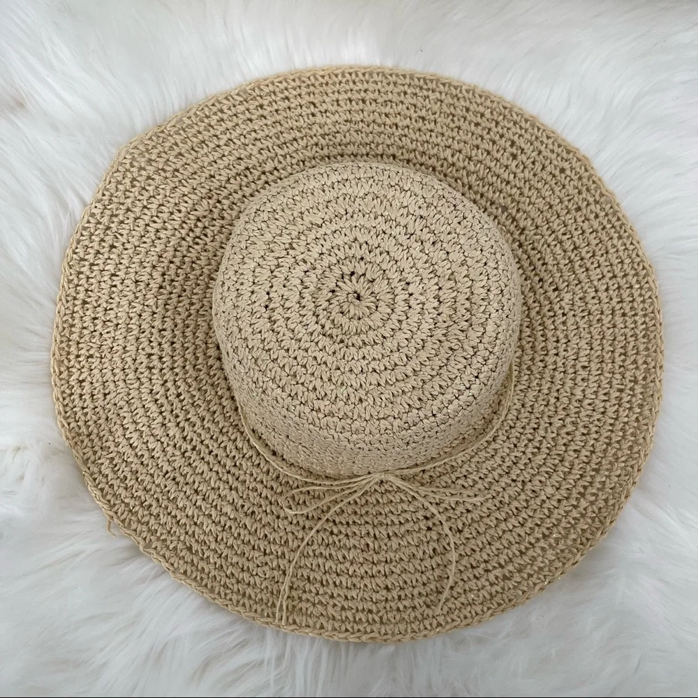 Women's Summer Paper Woven Wide Brim Sun Beach Hat